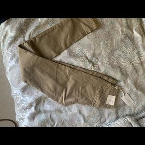 Tan and Olive Skinny jeans.